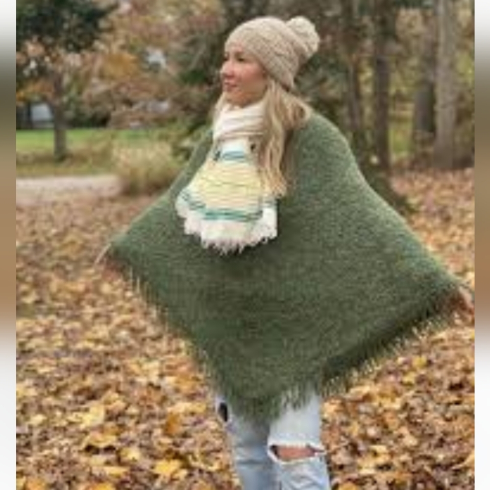 Vintage NY COLLECTION 𝅺poncho one size.